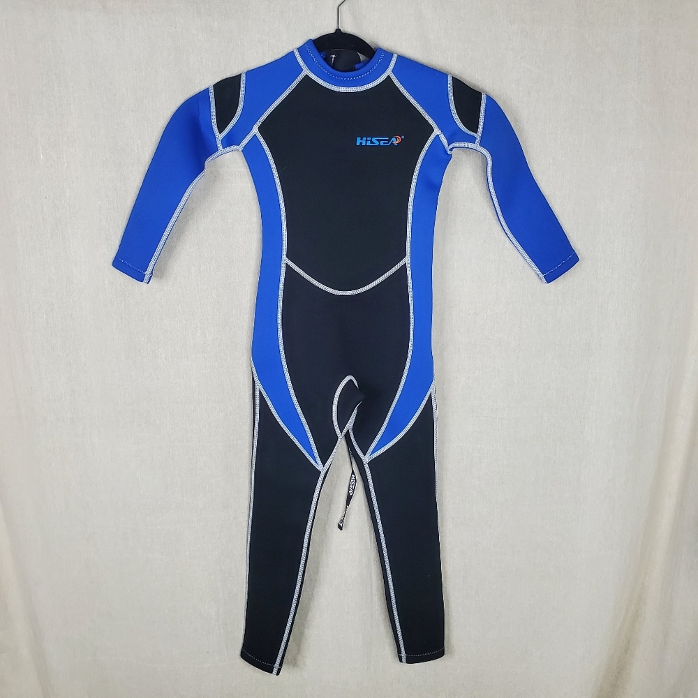 ☆☆ HISEA 2 MM Youth Scuba Monkey Neoprene Wetsuit Size 8 Black and Blue